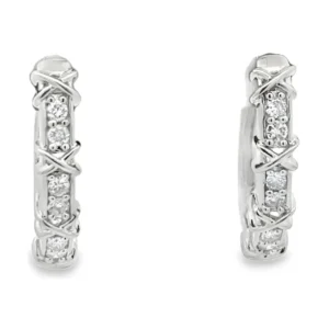 Cross Motif Diamond Earrings