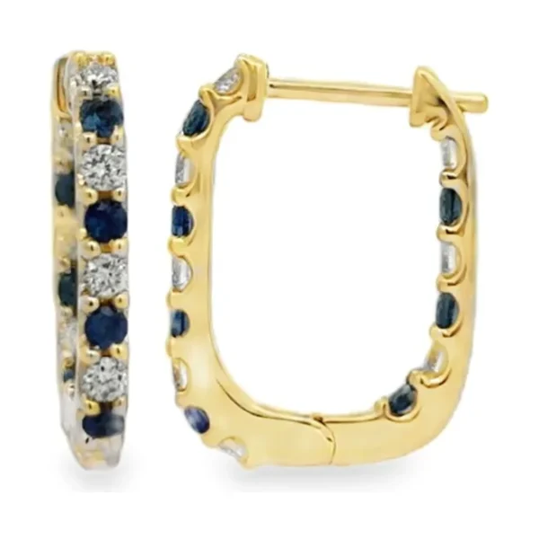 Sapphire Diamond Hoop Earrings