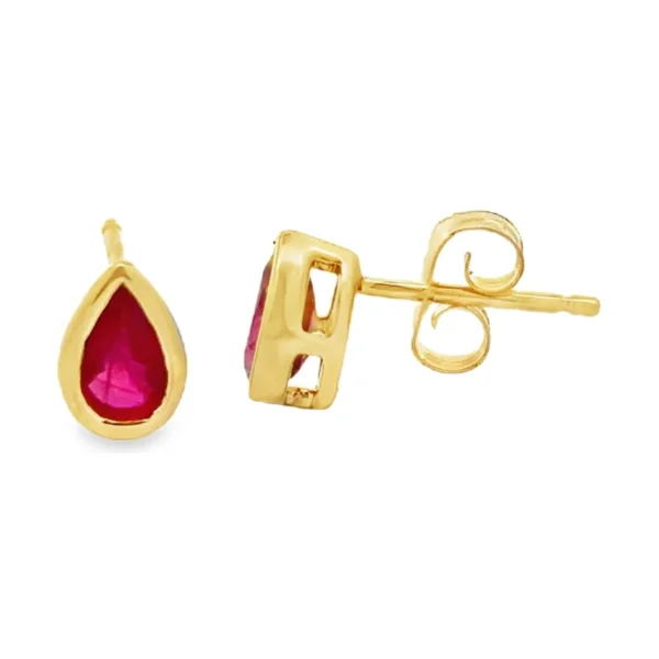 Pear Bezel Stud Earrings