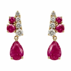 Pear Ruby Drop Earrings