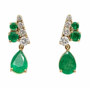 Pear Emerald Drop Earrings
