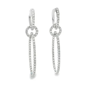 Diamond Circle Dangle Earrings