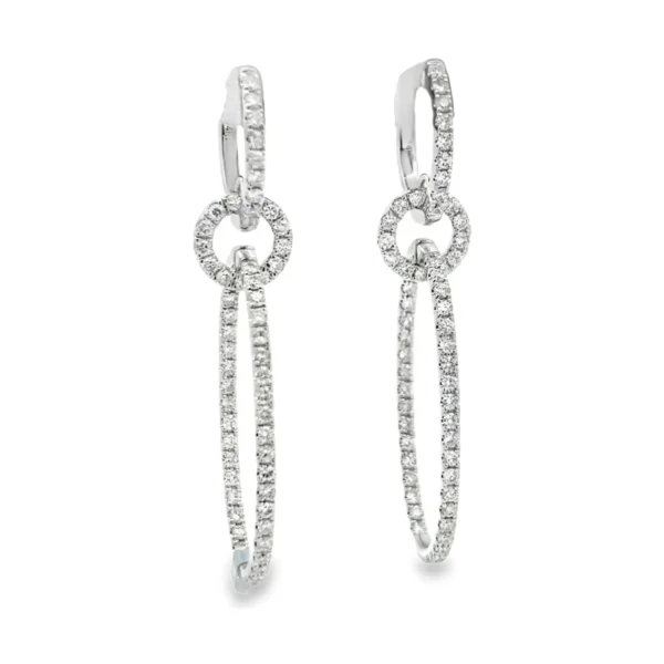 Diamond Circle Dangle Earrings