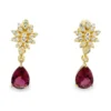 Pear Gemstone Drop Earrings