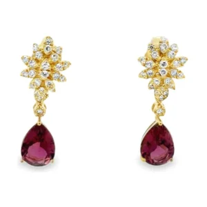 Pear Gemstone Drop Earrings