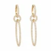 Diamond Circle Dangle Earrings