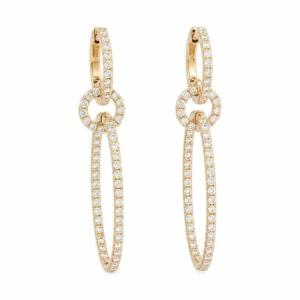 Diamond Circle Dangle Earrings