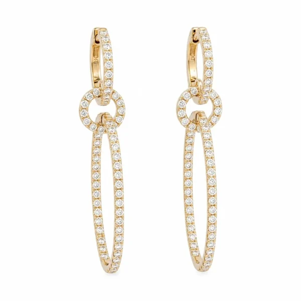 Diamond Circle Dangle Earrings