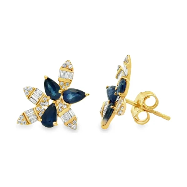 Floral Sapphire Diamond Earrings