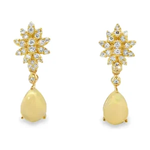 Opal Drop Starburst Earrings