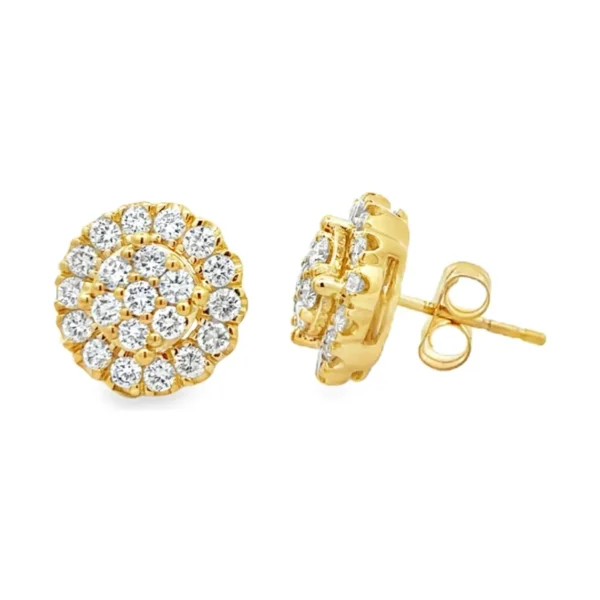 Cluster Diamond Stud Earrings