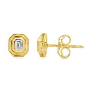 Emerald Cut Diamond Earrings
