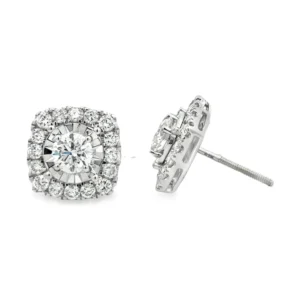 Halo Diamond Stud Earrings