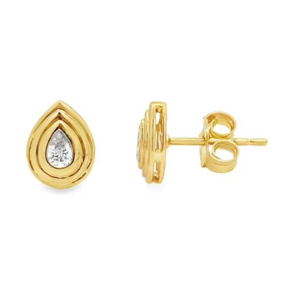 Pear Diamond Stud Earrings