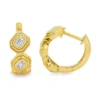 Octagon Diamond Hoop Earrings