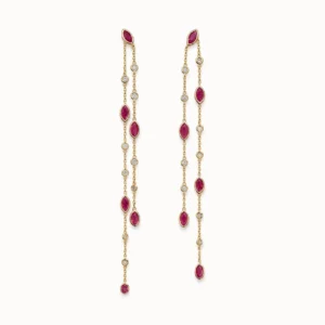 Ruby Diamond Drop Earrings