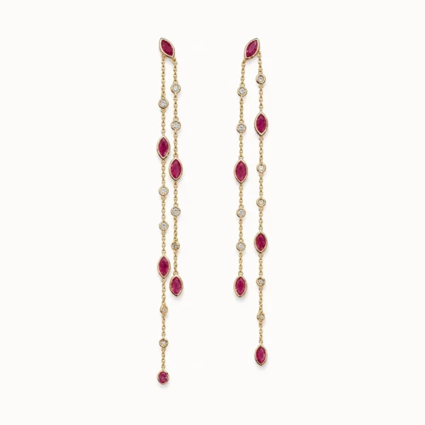 Ruby Diamond Drop Earrings
