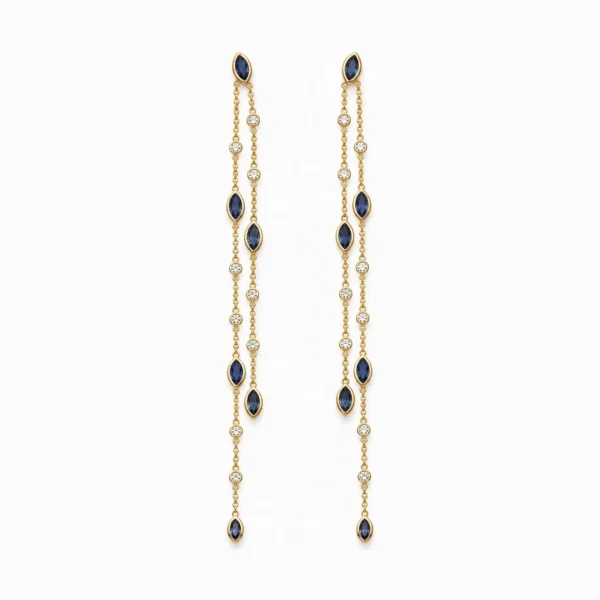 Marquise Gemstone Drop Earrings