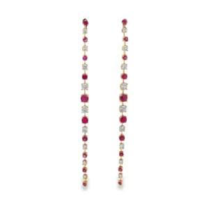 Ruby Diamond Drop Earrings