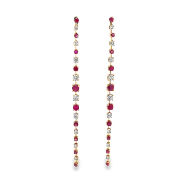 Ruby Diamond Drop Earrings