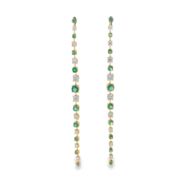 Emerald Diamond Drop Earrings