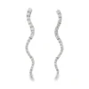Curved Diamond Dangle Earrings