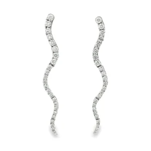 Curved Diamond Dangle Earrings