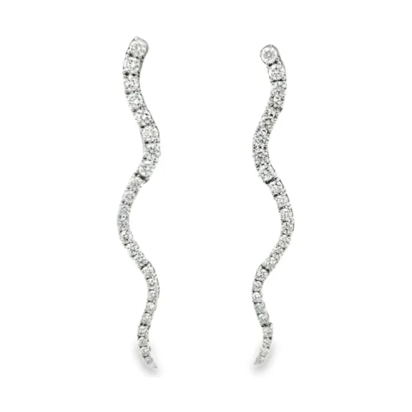 Curved Diamond Dangle Earrings