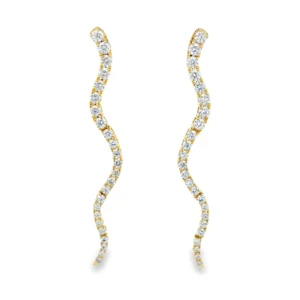 Wavy Diamond Dangle Earrings