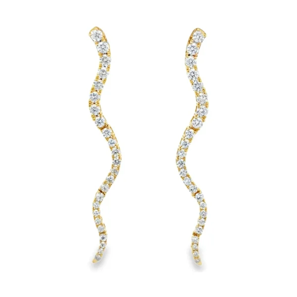 Wavy Diamond Dangle Earrings