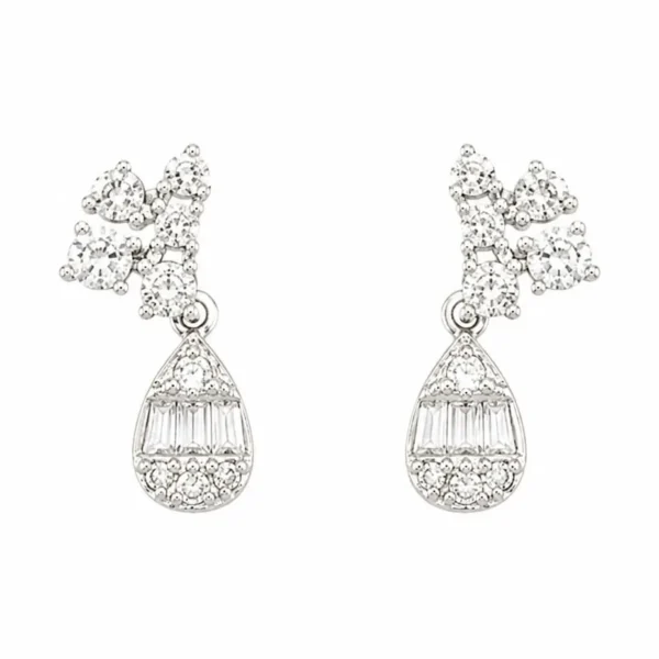 Teardrop Diamond Stud Earrings