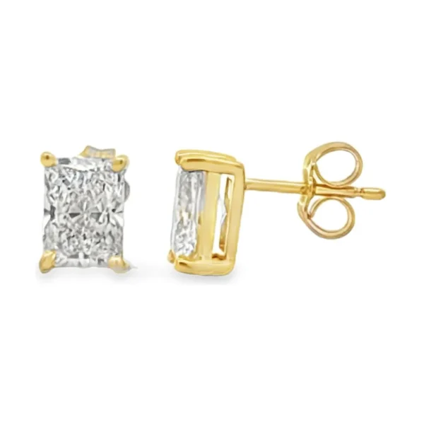 Radiant Diamond Stud Earrings