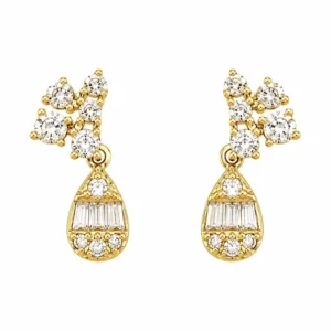 Teardrop Diamond Stud Earrings