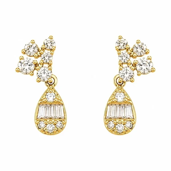 Teardrop Diamond Stud Earrings