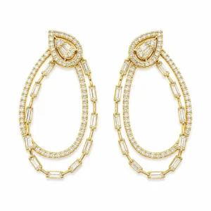 Teardrop Diamond Dangle Earrings