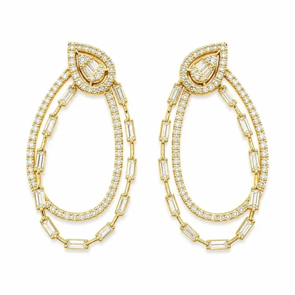 Teardrop Diamond Dangle Earrings
