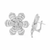 Floral Diamond Dangle Earrings