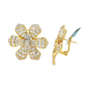 Floral Diamond Dangle Earrings