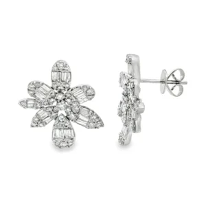 Floral Diamond Dangle Earrings