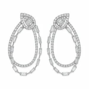 Diamond Teardrop Dangle Earrings