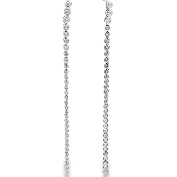 Bezel Diamond Dangle Earrings