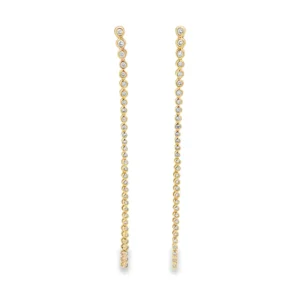 Diamond Bezel Dangle Earrings