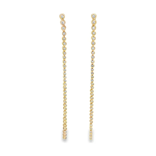 Diamond Bezel Dangle Earrings