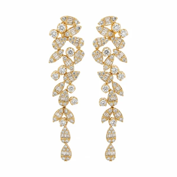 Diamond Cluster Dangle Earrings