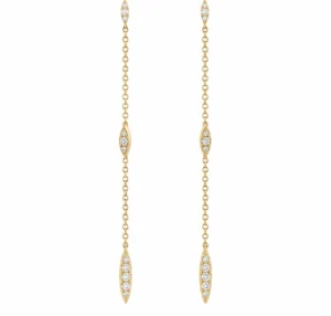 Diamond Chain Dangle Earrings