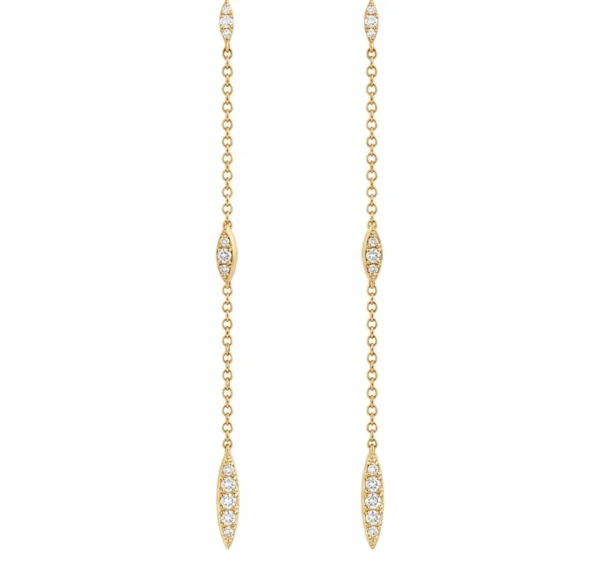 Diamond Chain Dangle Earrings