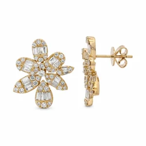 Floral Diamond Cluster Earrings