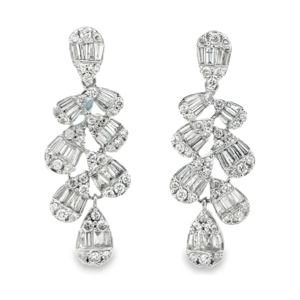 Diamond Cluster Drop Earrings
