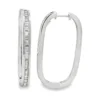 Baguette Diamond Oval Hoop Earrings