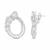 Diamond Oval Dangle Earrings
